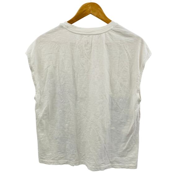 Anthropologie Ivory floral embroidered tee - Picture 4 of 4